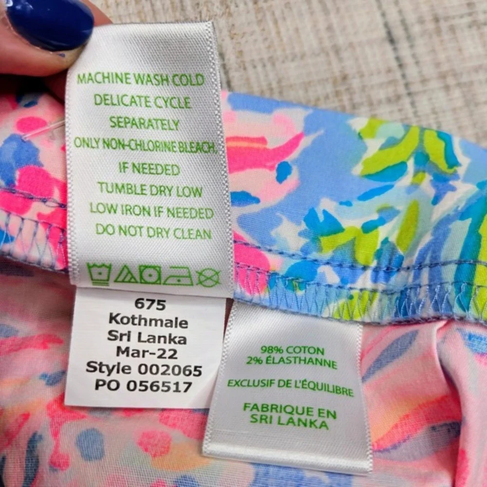Lilly Pulitzer Ocean View Floral Shorts Casual Everyday‎ Colorful XXS